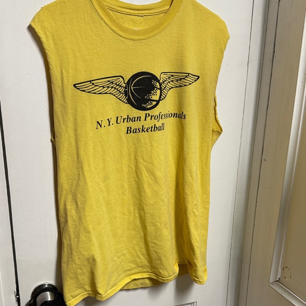 Yellow Sleeveless Basketball Tee